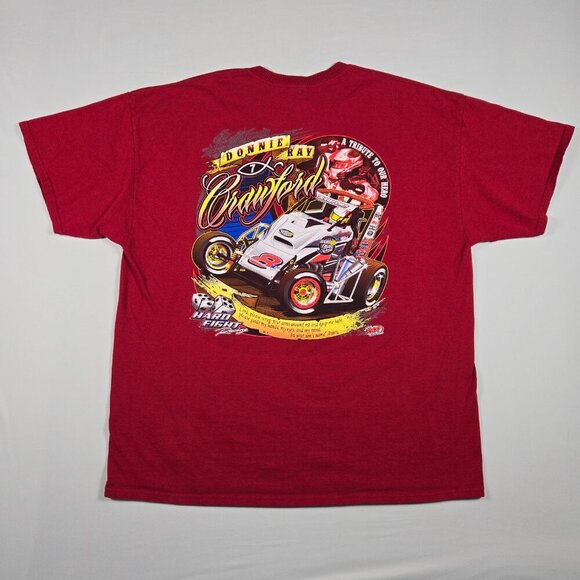 Donnie Ray Crawford Tribute Tee 2XL Red Gildan Double Sided Graphic 1987–2012 - Picture 5 of 16